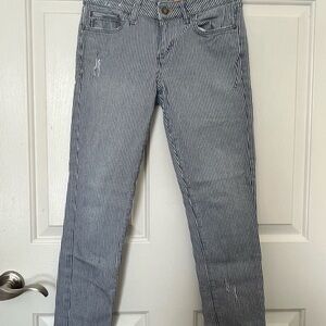 Anthropologie 
Pilcro jeans
Women's Striped Blue Jeans